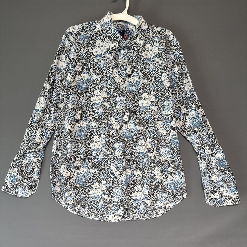 Robert Graham Men's Tower Paisley Floral Print Long Sleeve Shirt Sz L